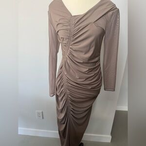 Self-Portrait One-Shoulder Ruched Midi Dress – Size 6